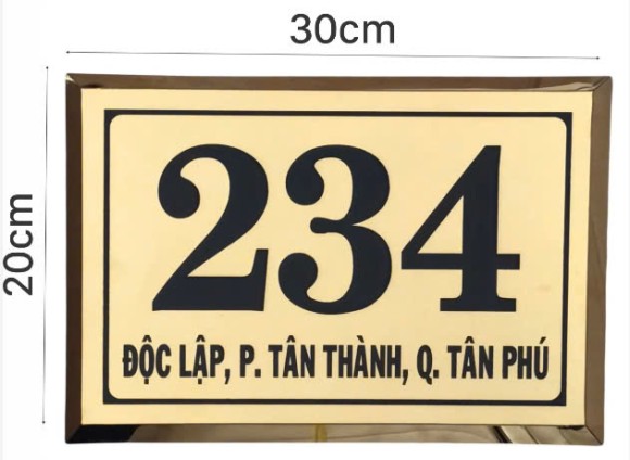 bảng số nhà inox